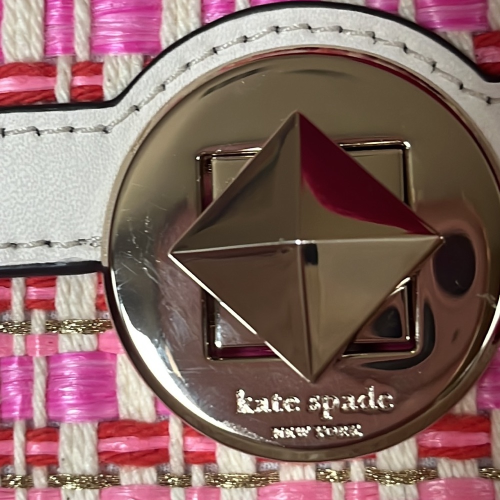 BNWT Kate Spade Audrey Raffia Tweed Flap Crossbody - Picture 5 of 8